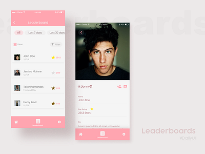 Leaderboards design adobexd dailyui mobile ui uidesign