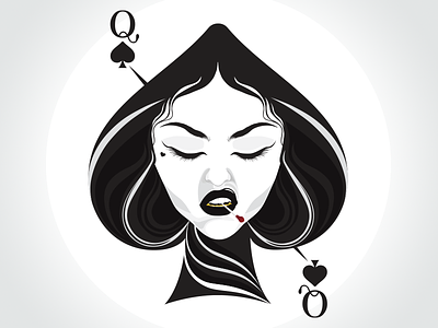 Queen Of Spades illustration print queen spades vector