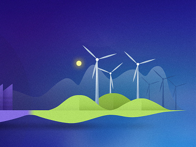 vector illustration ecology electricity environment gradient green illustration vector windmills