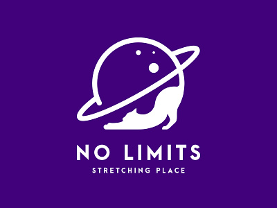 No Limits Logo branding cat clean logo logotype monogram planet simple stretching