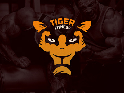 Logo Tiger Fitness animal bodybuilder bodybuilding fitness gym logo mascot tiger
