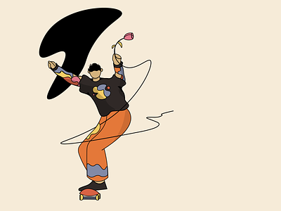 Skate branding design flat illustration illustrator minimal procreate skate skateboard skateboarder skateboarding sketch vector