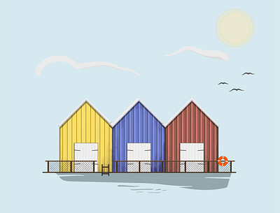 Boathouses 100daychallenge 100dayproject 100daysproject adobeillustator design flat illustration minimal vector