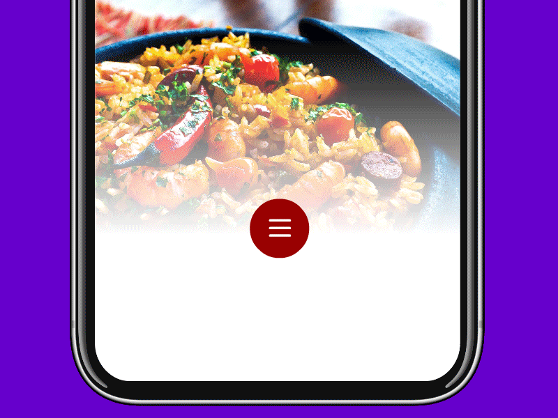Food delivery app menu concept