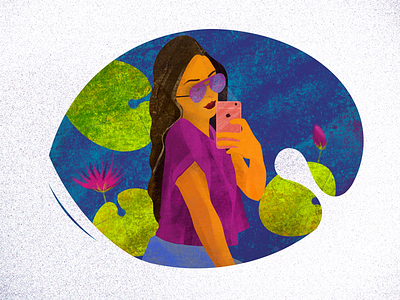 Selfie girl illustration procreate web