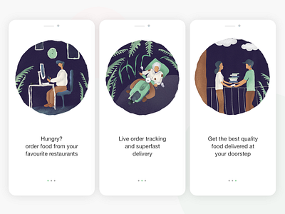 Onboarding Screens for food delivery app app food food delivery app fooddelivery illustration mobile mobile app onboarding procreate ui user interface