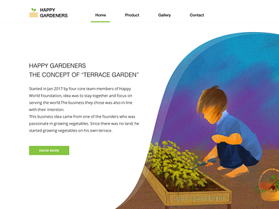 Happy gardeners web page design gardening illustration procreate ui user interface web web design