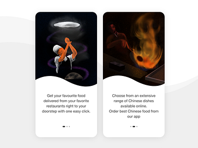 Onboarding Screens for food delivery application design food food app food delivery app illustration mobile procreate procreate app procreate art ui user interface