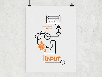 Insulin Pump Therapy Poster branding design diabetes fun graphic identity illustration insulin poster simple sport white