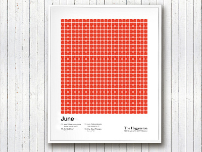 Monthly Posters for Haggerston abstract calendar graphic design music poster pub