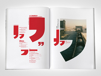 Comma Magazine comma cut out editorial icon identity magazine page typography