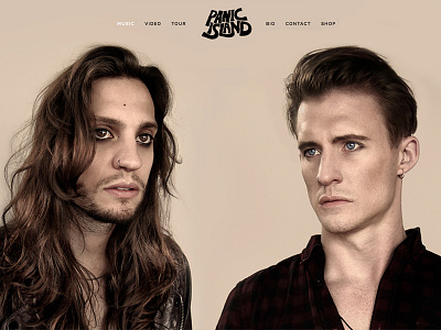 Panic2 band clean concept design digital graphic homepage music panic island photography rock website