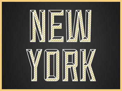 New York 3d black dimension gold new york type typography