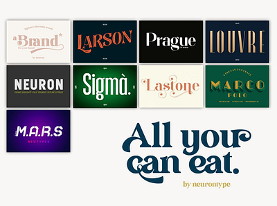 All You Can Eat by neuron bold bundle font classic font decorative font display font elegant font font high contrast modern font neuron typography vintage font