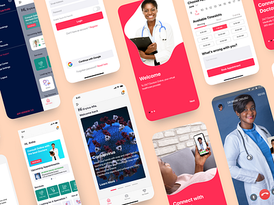 A Doctors App africa app beautiful design login page onboarding screens splashscreen ui