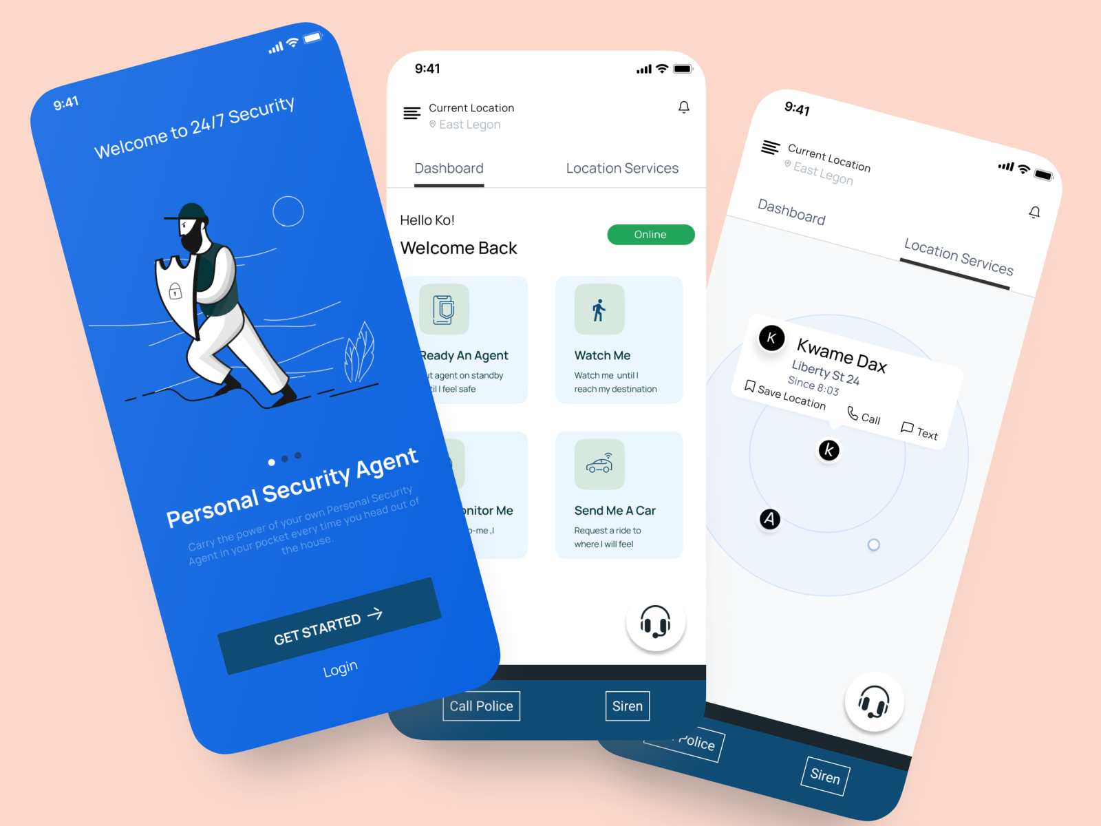 24/7 Security App by Kojo Patrick on Dribbble