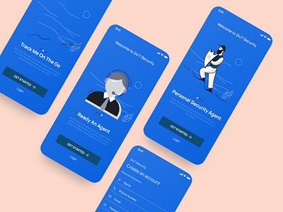 24/7 Security App Onboarding Screens