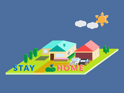 Stay Home - Vector Illustration