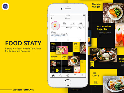 Food Staty Instagram Feeds Puzzle Template