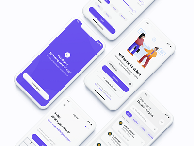 Jobee app design illustration ui vector