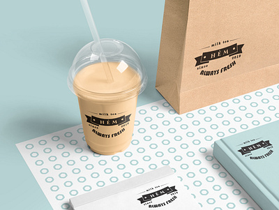 Logo_Hẻm Milk Tea Shop illustration logo ui