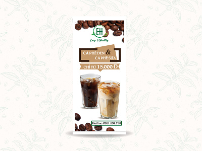 Standee_Easy & Healthy Coffee design illustration