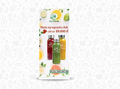 Standee_Easy & Healthy Juice design icon illustration vector