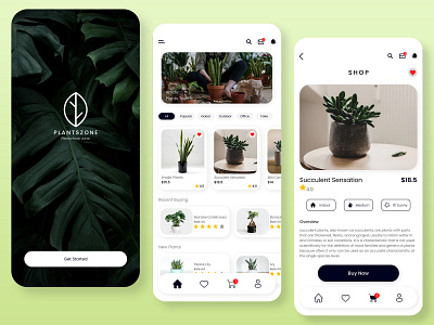 Plant Zone App - UI/UX Project app app design appdesign design minimal ui uidesign uiux uiuxdesign ux