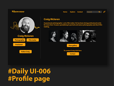 profile page dailyui 006 ui web
