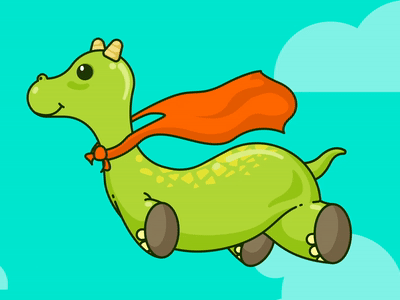 Flying Dinosaur animated gif animation animation 2d animation design dinosaur flying illustration