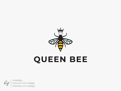Queen Bee Logo Design animal logo bee logo honey logo logo logo design logo ideas logo inspiration queen bee logo