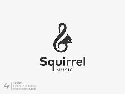 Squirrel Music Logo Design creative logo dual meaning logo logo designer logo ideas logo inspiration logo inspire music logo professional logo smart logo squirrel logo