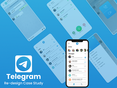 Re-design Telegram branding colorful figmadesign minimalist simple trending ui ux
