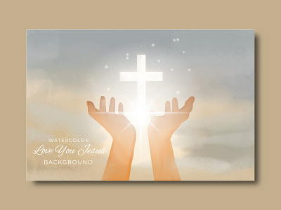 Love Jesus | Cross | Crucifix | Watercolor Jesus Christ Artwork any room decorations christian cross canvas christmas gift cross of jesus delightful picture digital background easter digital background jesus canvas print jesus cross background pray religious art on wall spiritual canvas wall canvas watercolor background