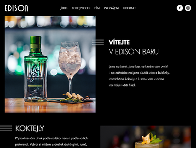 Edison bar website webdesign