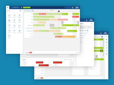 Aviation software aircraft aviation chart gantt icons interface menu planning saas software timeline ui