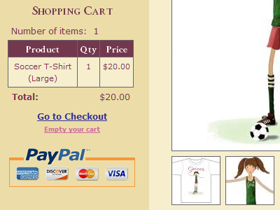 Shopping Cart - Soccer T-Shirt cart paypal shopping soccer store t shirt