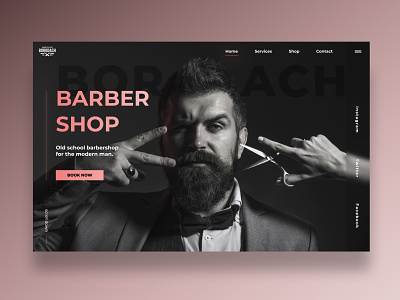 The first screen/ Barbershop design ui uidesign uiinspiration ux web webdesign website website design