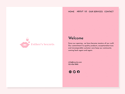 Esther's secrets landing page daily 100 challenge dailyui 001 dailyui003 design landing page ui