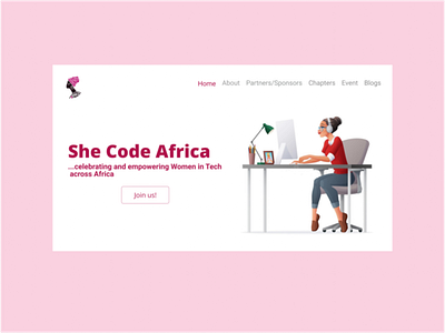 Landing page design daily 100 challenge figma illustration landingpage logo shecodeafrica ui ux webdesign