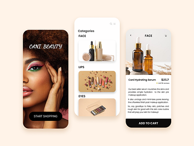 Cani Beauty Shop branding daily 100 challenge dailyui dailyui 001 design figma logo ui vector