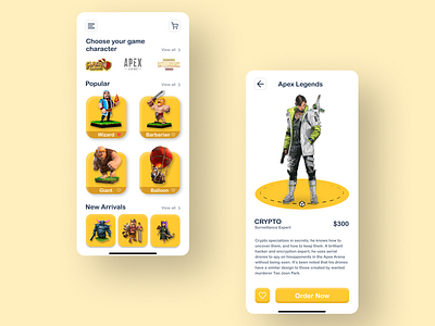 Game Character Purchasing App