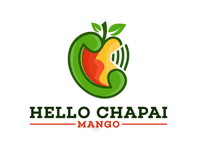 hello mango brand branding branding design chapai mango conceptual logo fruit green logo logounique logo mango tele telephone wifi sign