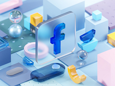 facebook ads glass gemotry shapes