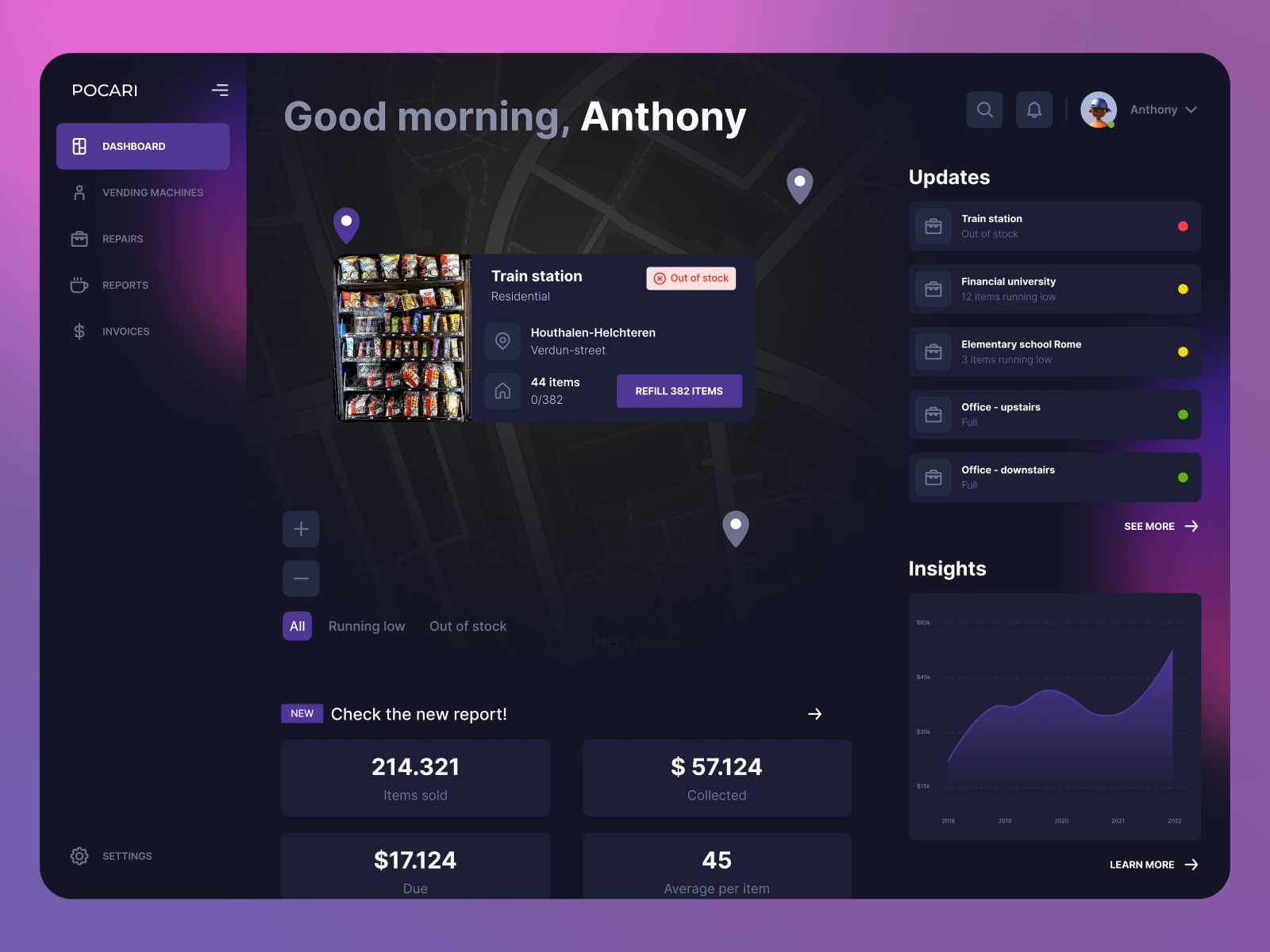 Dashboard UX UI - Vending Machines By Marco Amato On Dribbble