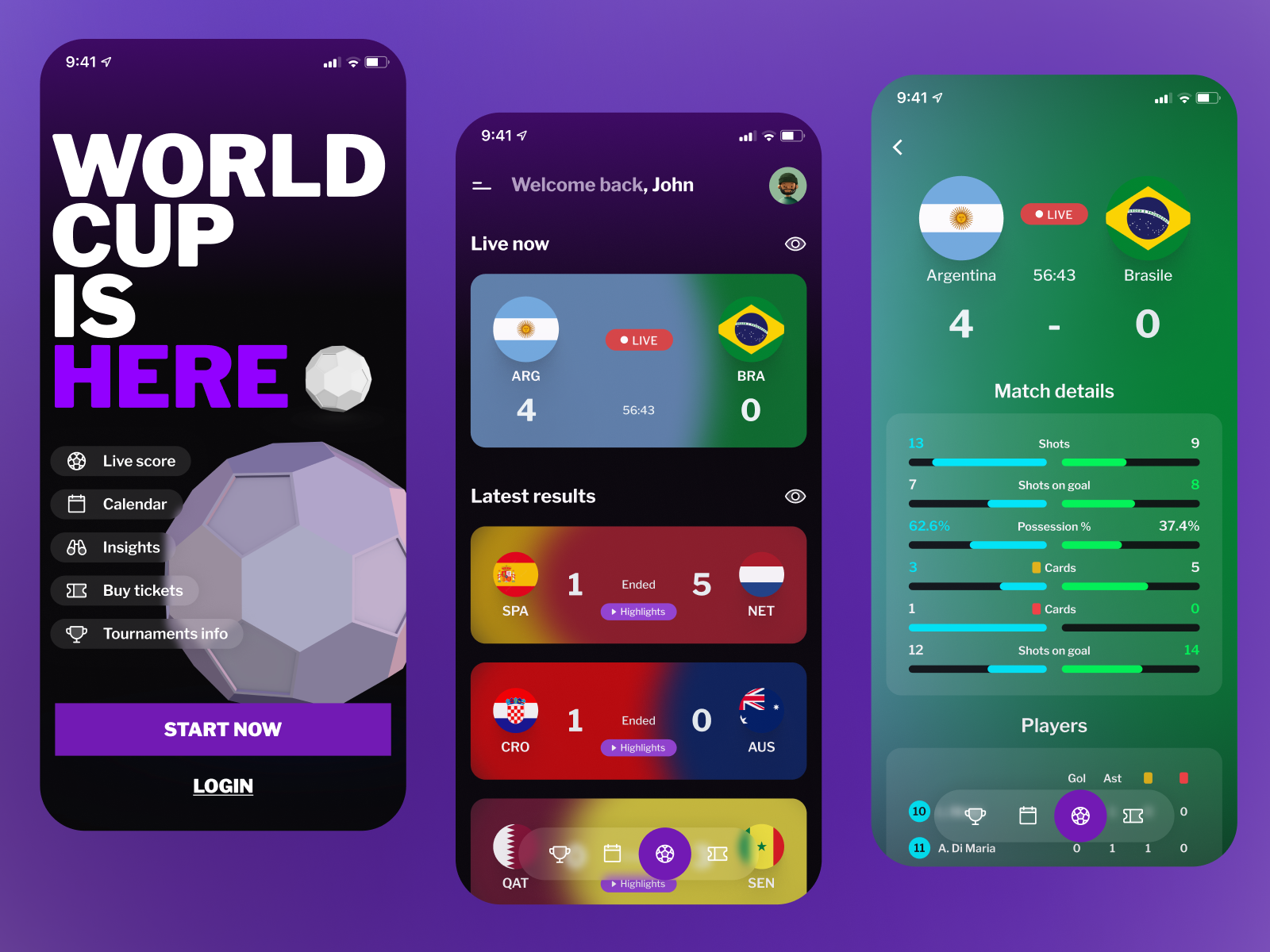 World cup Live score app by Marco Amato on Dribbble