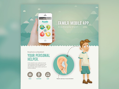 Familr app esl illustration interface iphone learning ui ux