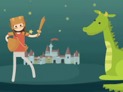 Me VS Dragon after effects animation character dragon flat gif illustration vector
