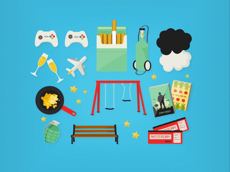 The Fault in Our Stars animation flat gif icon illustration tfios vector