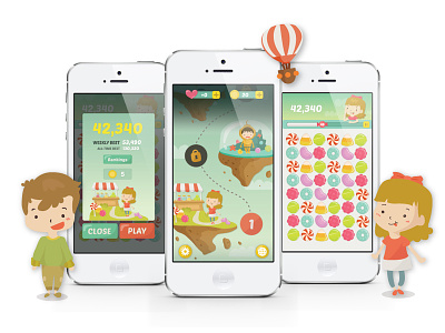 Candy Smasher iOS Game candy candysmasher game illustration ios iphone levels map ui ux vector